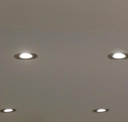 LED spotlights in place